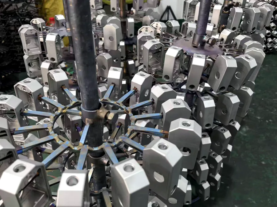 Batch of aluminum components prepared for anodizing